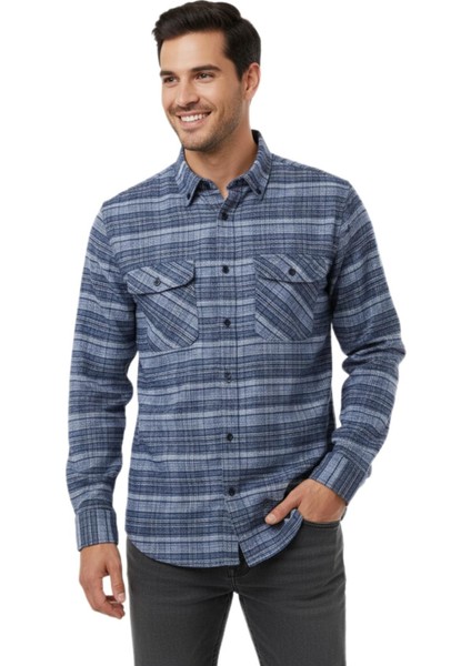 Erkek Kışlık Çift Cep Kapaklı Gömlek BGL-ST04931