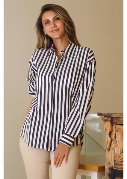 Uzun Kollu Çizgili Laci Kadın Gömlek 7844-2Y5 fiyatları