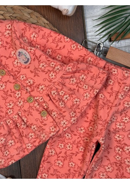 Premium Selanik Örgüsü Kadife Kumaş Çiçek Detaylı 2li Kız Bebek Takım modelleri