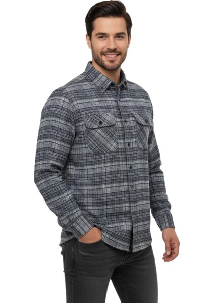 Erkek Kışlık Çift Cep Kapaklı Gömlek BGL-ST04931