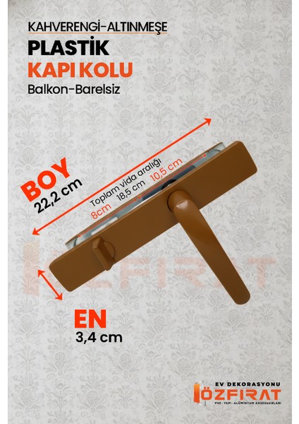 Pvc Pimapen Plastik Balkon Kapı Kolu – Barelsiz – Altınmeşe/kahverengi – (1 Takım) fiyatları