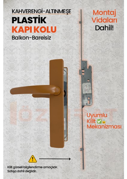 Pvc Pimapen Plastik Balkon Kapı Kolu – Barelsiz – Altınmeşe/kahverengi – (1 Takım) modelleri