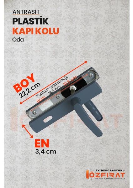 Pvc Pimapen Plastik Oda Kapı Kolu – Antrasit – (40 Takım / 1 Koli) fiyatları