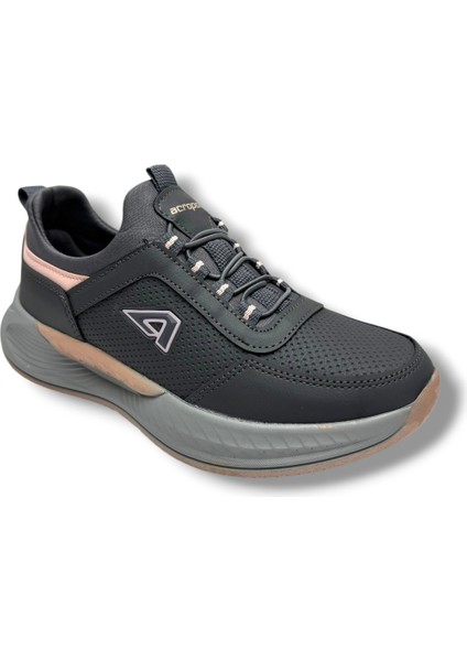 Acropol 137-26 Cilt Deri Slip On Anatomik Kadın Sneaker Füme Pudra 36-40
