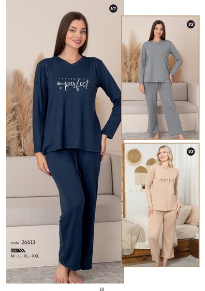 Limissi Lacivert Uzun Kollu Kadın Pjamaı 26613 fiyatları