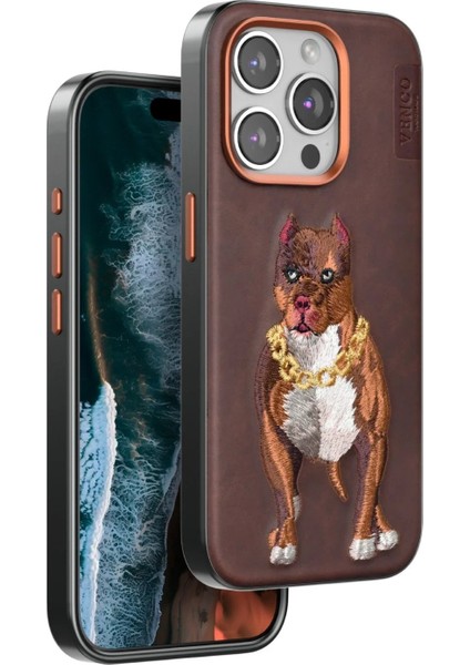 CPT50 iPhone 15 Pro Perma Desenli Kapak - Kahverengi fiyatları