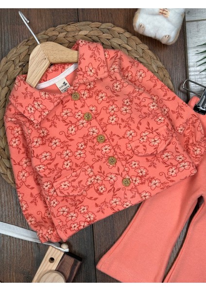 Pamuklu Selanik Örgüsü Gömlek Detaylı Kışlık Ispanyol Paça 2li Kız Bebek Takım fiyatları