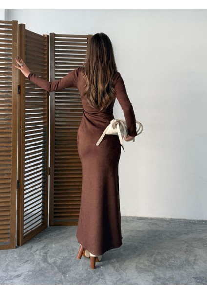 Hannah Maxi Süet Elbise DRC-0103 modelleri
