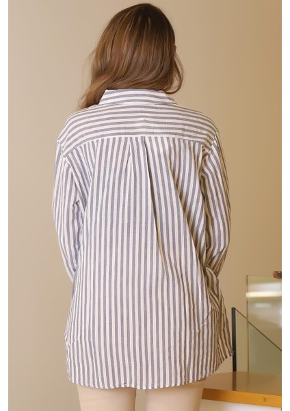 Arkası Uzun Çizgili Laci Kadın Gömlek 4245-2Y5 fırsatları