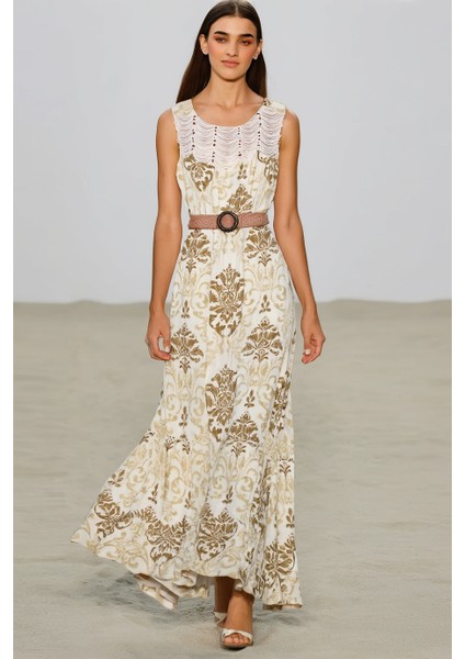 Kolsuz Kemerli Vizon Kadın Elbise M38628-2Y5