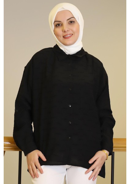 Arkası Uzun Siyah Kadın Gömlek 29586-2Y5 modelleri