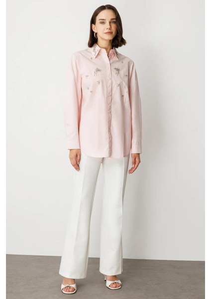 Taş Detaylı Pembe Kadın Gömlek 50366-2Y5 fiyatları