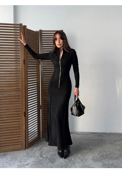 Hannah Maxi Süet Elbise DRC-0103 modelleri