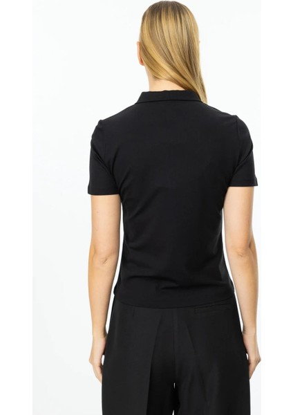 Yakası Taşlı ve Fermuarlı Siyah Kadın Bluz 51382-2Y5 indirimleri