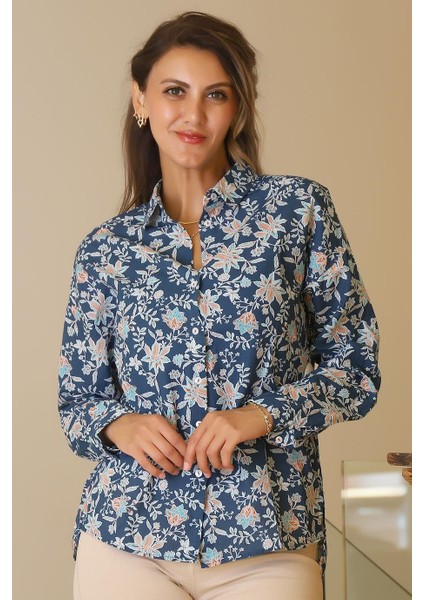 Çiçek Desenli Uzun Kollu Laci Kadın Gömlek 4119-2Y5 fiyatları