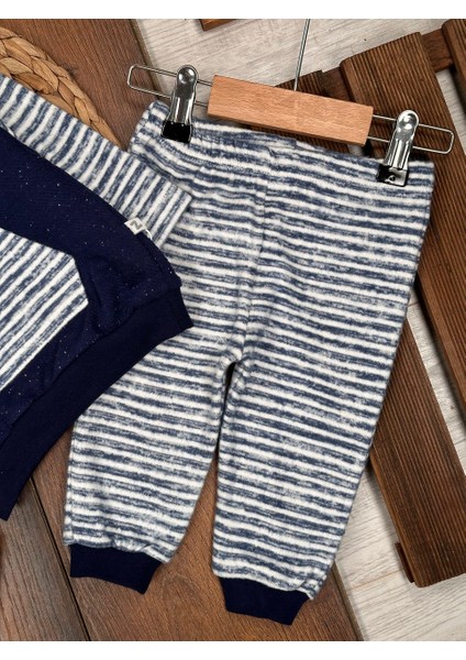 Kışlık Kadife Yumuşak Doku Kanguru Ceplii 2li Erkek Bebek Takım fırsatları