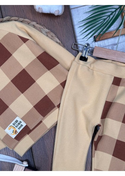 Pamuklu Ekose Desenli Uzun Kollu 2li Erkek Bebek Takım indirimleri