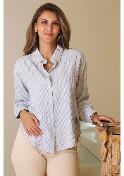 Uzun Kollu Düğmeli Laci Ekru Kadın Gömlek 29754-2Y5 fiyatları