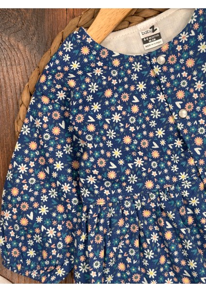 Pamuklu Çiçek Desenli Kız Bebek Elbise fiyatları