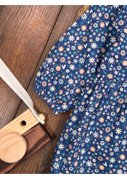 Pamuklu Çiçek Desenli Kız Bebek Elbise fırsatları