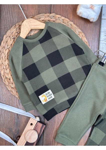 Pamuklu Ekose Desenli Uzun Kollu 2li Erkek Bebek Takım fiyatları