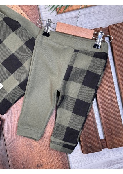 Pamuklu Ekose Desenli Uzun Kollu 2li Erkek Bebek Takım fırsatları