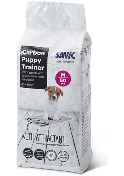 Puppy Trainer Carbon Ped | Orta Boy, 50 Adet | Koku Giderici Yavru Köpek Eğitim Pedi