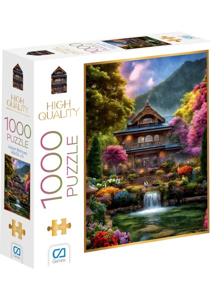 Japon Bahçesi 1000 Parça 2,2mm Kalınlık 48X68CM Profesyonel Hobi Puzzle Yapboz Serisi