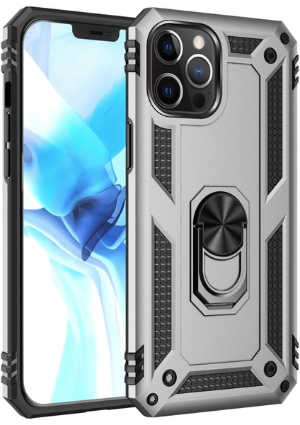 12 Kılıf Sofya Yüzüklü Silikon Kapak - GÜMÜŞ-(5796)