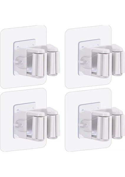 Pratik Fırça Süpürge Paspas Mop Tutucu Askı Aparatı Yapışkanlı Sihirli Tutacak 4 Adet M-310 modelleri