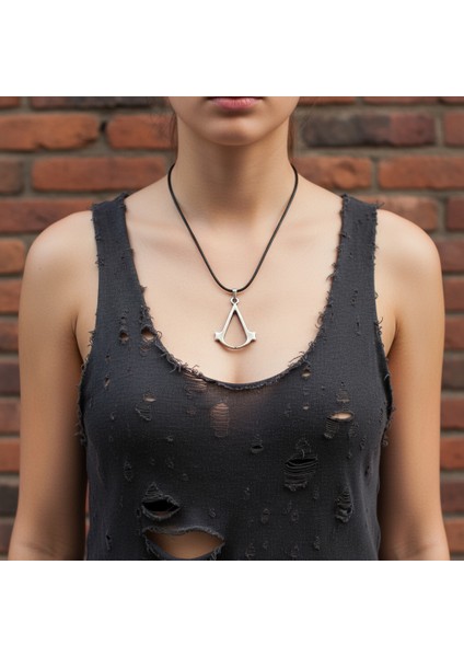 Animus - Assassin's Creed Gümüş Kaplama Deri İp Kolye modelleri