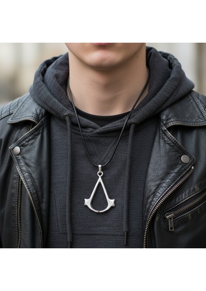 Animus - Assassin's Creed Gümüş Kaplama Deri İp Kolye fırsatları