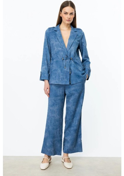 Işlemeli Bol Paça Indigo Kadın Pantolon 54521-2Y5 fiyatları