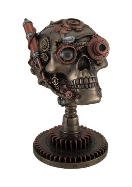 Veronese Design Bronz/bakır Hazır Steampunk Kafatası Heykeli