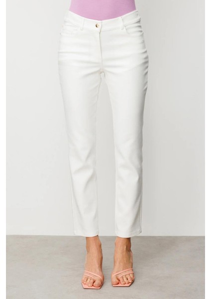 Ekol Beş Cepli Boru Paça Ekru Kadın Pantolon 2042-2Y5 modelleri