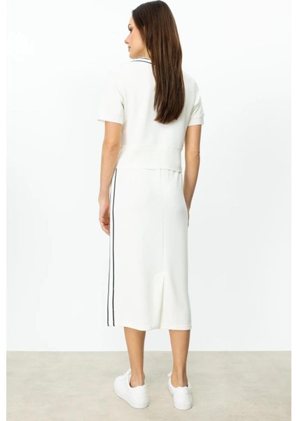 Şerit Detaylı Midi Boy Ekru Kadın Etek 56341-2Y5 indirimleri