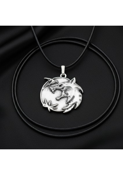 Büyülü Witcher 3 Madalyon Gümüş Kaplama Deri İp Kolye indirimleri