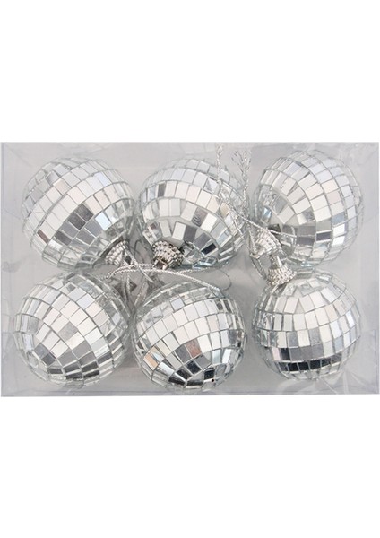 Yılbaşı Aynalı Dekor Top 4 Cm- 6 Lı -Disko Topu-