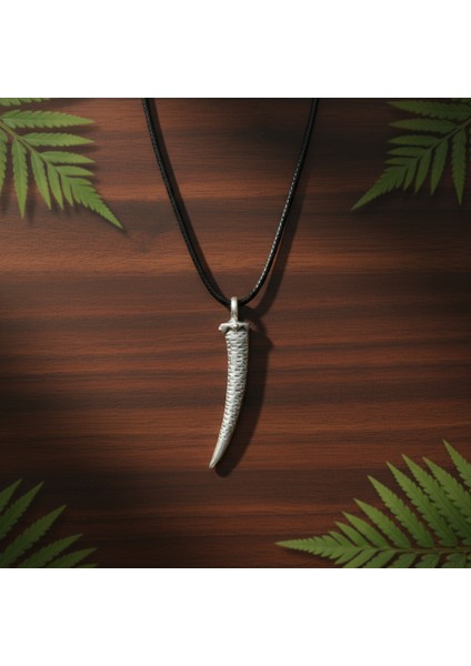 Fil Dişi Gümüş Kaplama Deri İp Kolye modelleri