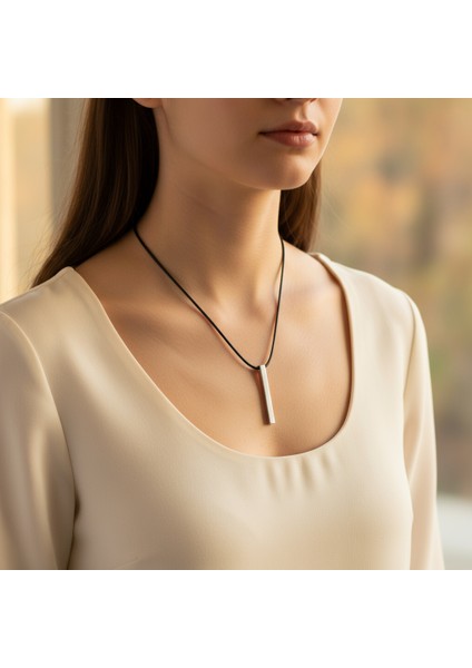 Çubuk Gümüş Kaplama Deri İp Kolye fiyatları