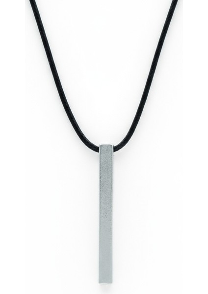 Çubuk Gümüş Kaplama Deri İp Kolye modelleri