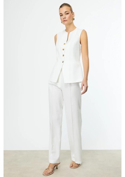 Lastikli Bol Paça Ekru Kadın Pantolon 4192-2Y5 modelleri