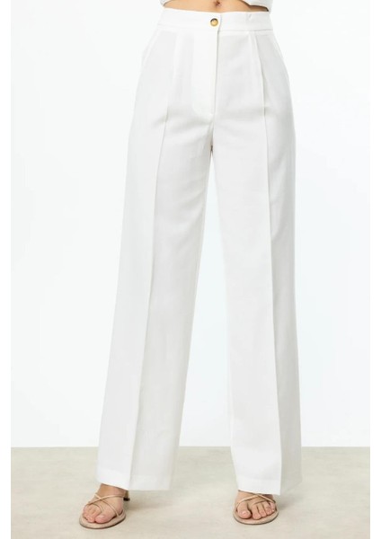 Lastikli Bol Paça Ekru Kadın Pantolon 4192-2Y5 fırsatları