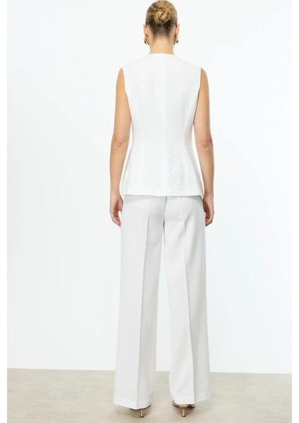 Lastikli Bol Paça Ekru Kadın Pantolon 4192-2Y5 indirimleri