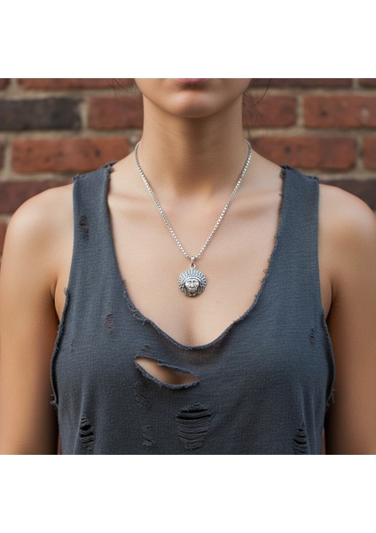 Özgür Ruh - Kızılderili Gümüş Kaplama Deri İp Kolye fiyatları