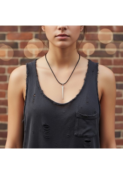 Çubuk Gümüş Kaplama Deri İp Kolye fiyatları