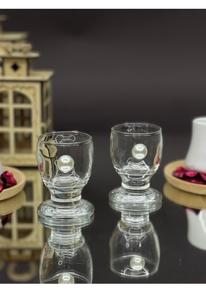 Inci Detaylı Kahve Yanı Bardak 2’li