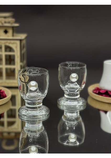 Inci Detaylı Kahve Yanı Bardak 2’li modelleri