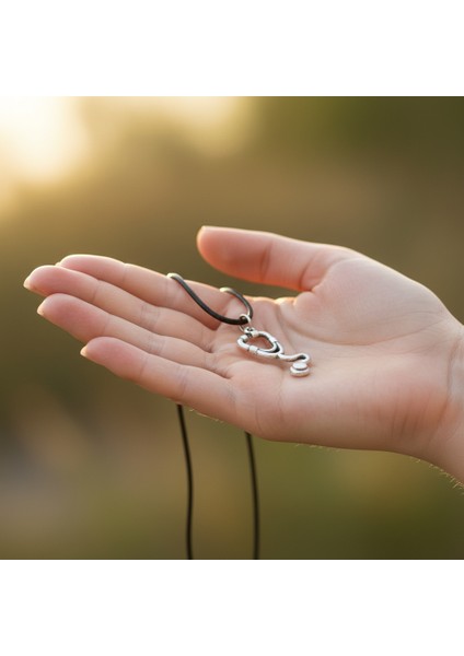 Doktor Steteskop Gümüş Kaplama Deri İp Kolye fırsatları