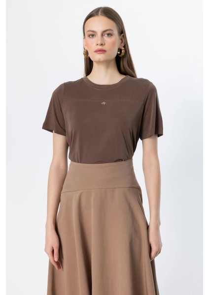 Volanlı Midi Boy Mocha Kadın Etek 54237-2Y5 modelleri